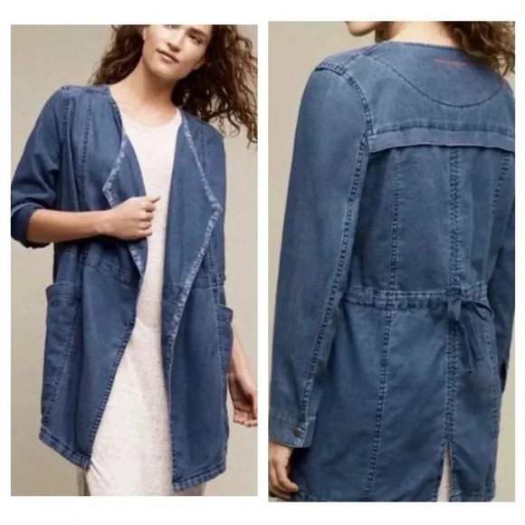 Anthropologie Hei Hei Denim Open Front Blazer Jacket Size XS - Picture 1 of 9